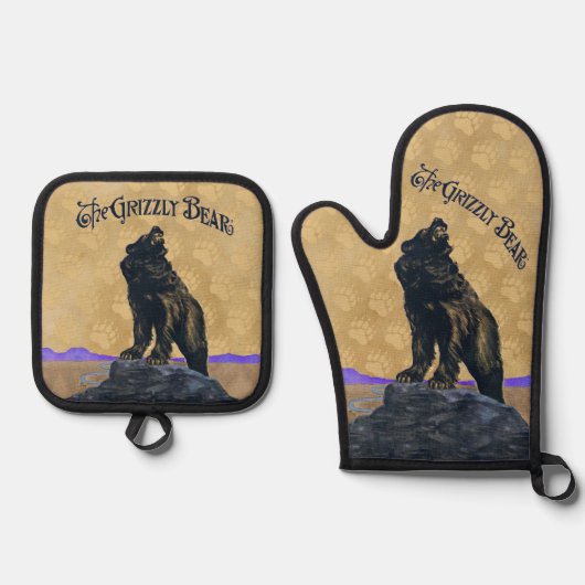 John Frew - Grizzly Beer Rag Ovenwant & Pannenlap Set (Voorkant)