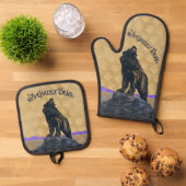 John Frew - Grizzly Beer Rag Ovenwant & Pannenlap Set (Top down)