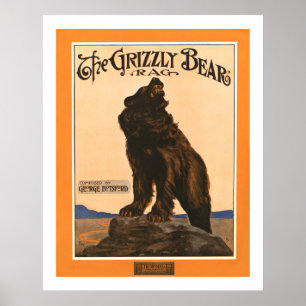 John Frew - Grizzly Beer Rag Poster