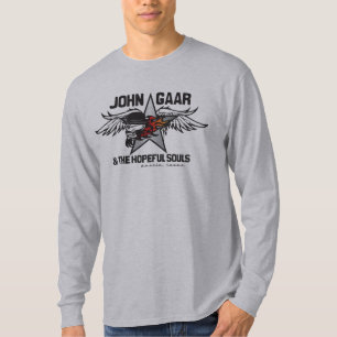 John Gaar Flaming Skull Mannen Lange hoes T-shirt
