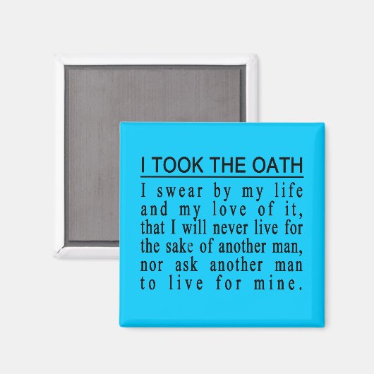 John Galt Oath magneet (Voorkant / Achterkant)