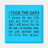 John Galt Oath magneet (Voorkant)