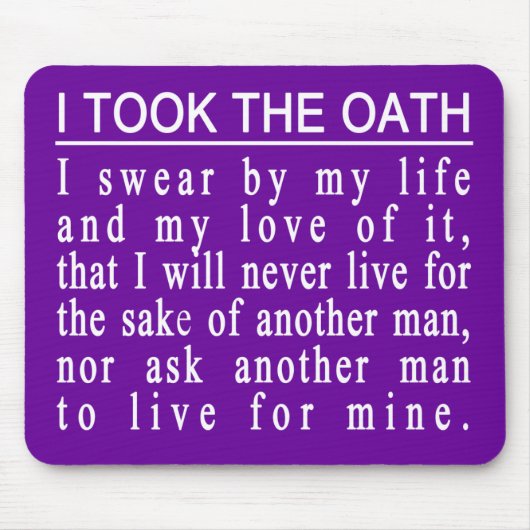 John Galt Oath mousepad Muismat (Voorkant)