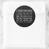 John Galt Oath-stickers Ronde Sticker (Tas)