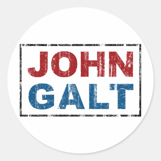 John Galt Ronde Sticker (Voorkant)
