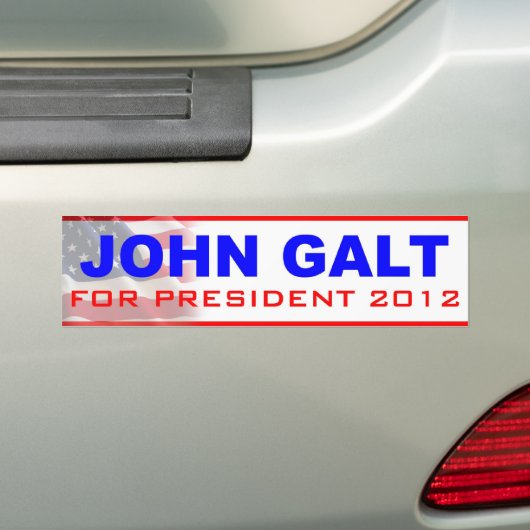 John Galt voor President 2012 Bumpersticker (Op auto)