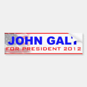 John Galt voor President 2012 Bumpersticker (Voorkant)