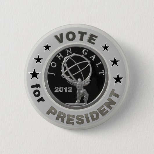 John Galt voor President Ronde Button 5,7 Cm (Voorkant)
