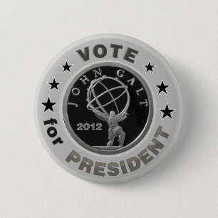 John Galt voor President Ronde Button 5,7 Cm