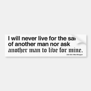 John Galt's belofte/Short version/Black on white Bumpersticker