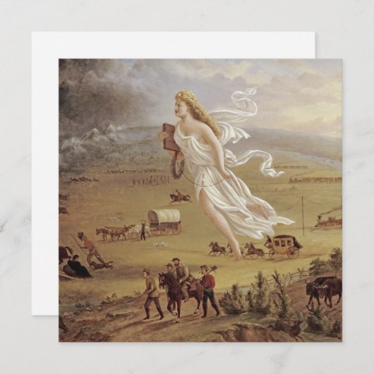 John Gast - American Progress Feestdagenkaart (Voorkant / Achterkant)