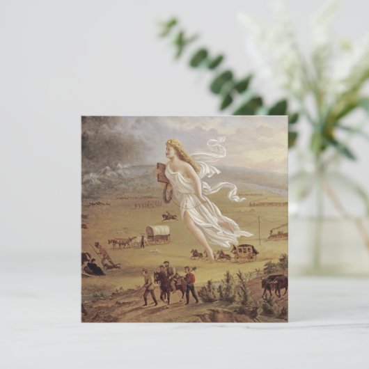 John Gast - American Progress Feestdagenkaart (Staand voorkant)