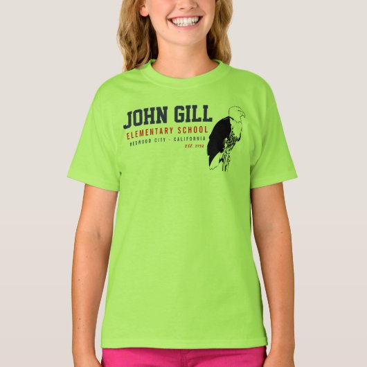 John Gill Eagle Girls Jersey V-Neck T-shirt (Voorkant)