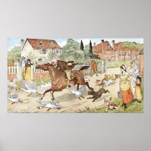 John Gilpin maakt door het dorp Poster