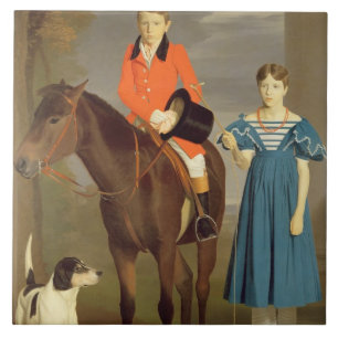 John Gubbins Newton en zijn zuster Mary, 1832-33 ( Tegeltje