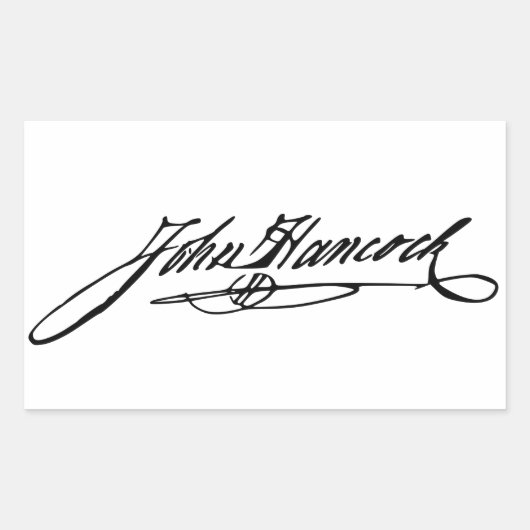 John Hancock Signature Rechthoekige Sticker (Voorkant)