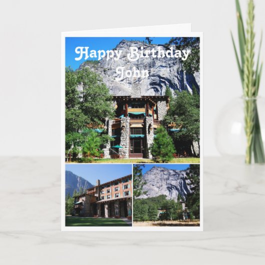 John Happy Birthday Ahwahne Hotel Yosemite Kaart (Voorkant)