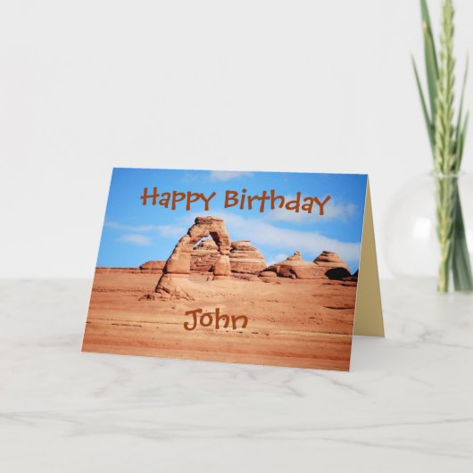 John Happy Birthday, Delicate Arch, Arches Utah Kaart (Voorkant)