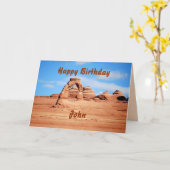 John Happy Birthday, Delicate Arch, Arches Utah Kaart (Gele Bloem)
