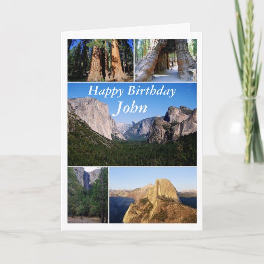 John Happy Birthday in het Yosemite National Park Kaart (Voorkant)