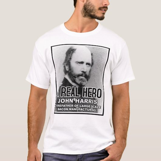 John Harris Bacon Held Grappige Tshirt (Voorkant)