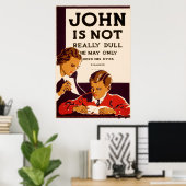 John heeft een Oogonderzoek nodig Poster (Thuiskantoor)