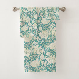 John Henry Dearle Aqua bloemenmotief Bad Handdoek