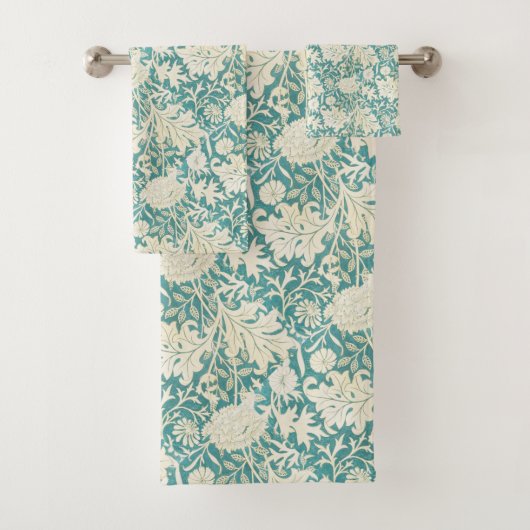  John Henry Dearle Aqua bloemenmotief Bad Handdoek (Insitu)