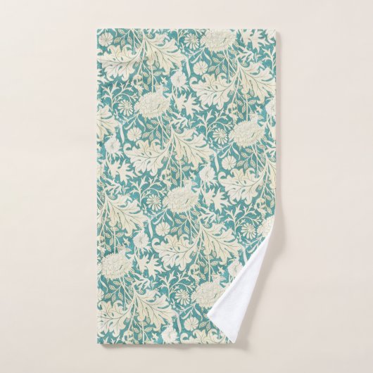  John Henry Dearle Aqua bloemenmotief Bad Handdoek (Handdoek)