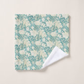  John Henry Dearle Aqua bloemenmotief Bad Handdoek (Wasdoekje)