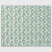  John Henry Dearle Aqua bloemenmotief Cadeaupapier (Vlak)