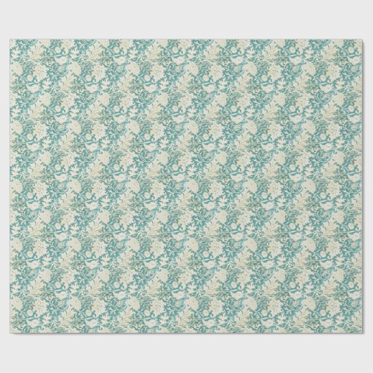  John Henry Dearle Aqua bloemenmotief Cadeaupapier (Vlak)