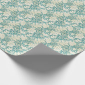  John Henry Dearle Aqua bloemenmotief Cadeaupapier (Hoek)