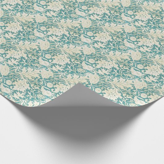 John Henry Dearle Aqua bloemenmotief Cadeaupapier (Hoek)