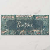  John Henry Dearle Groene Naam Bladwijzer Feestdagenkaart (Voorkant)