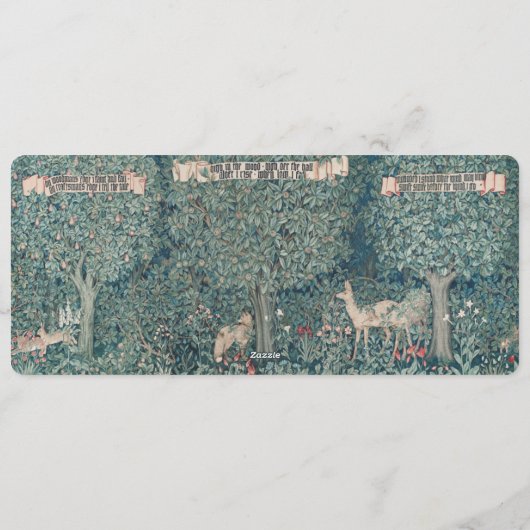  John Henry Dearle Groene Naam Bladwijzer Feestdagenkaart (Achterkant)