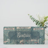  John Henry Dearle Groene Naam Bladwijzer Feestdagenkaart (Staand voorkant)