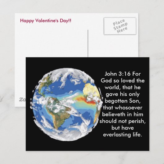 John het Briefkaart van Valentijn van het 3:16 (Voorkant / Achterkant)