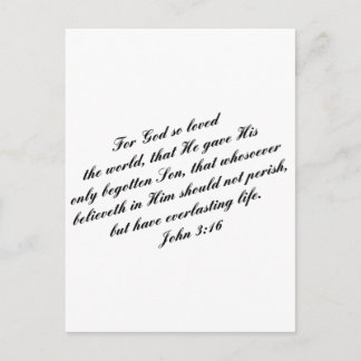 John het Vers van de Bijbel van het 3:16 (KJV) Briefkaart