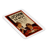 John is niet echt een saaie Vintage poster Magneet (Rechterzijde)