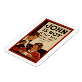 John is niet echt een saaie Vintage poster Magneet (Linkerzijde)