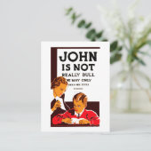 John is niet echt saai briefkaart (Staand voorkant)