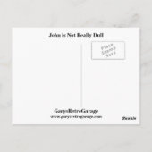 John is niet echt saai briefkaart (Achterkant)