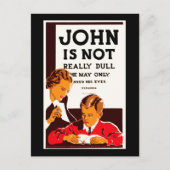 John is niet echt saai briefkaart (Voorkant)