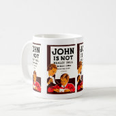 John is niet echt saai koffiemok (Voorkant links)