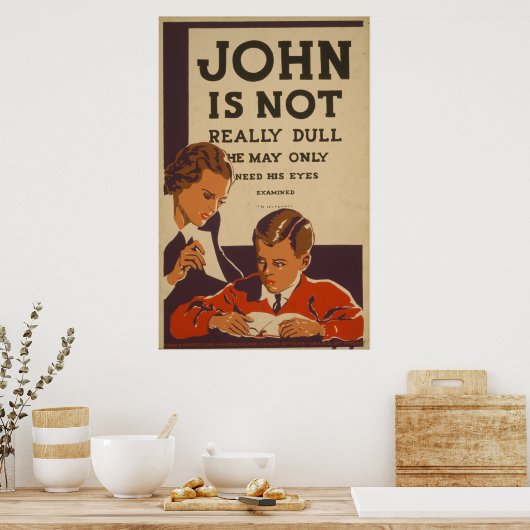 John is niet echt saai - Poster voor de gezondheid (Keuken)