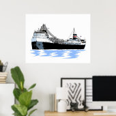 John J. Boland (3) Great Lakes Freighter Poster (Thuiskantoor)