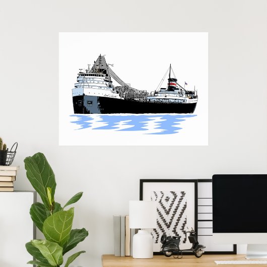 John J. Boland (3) Great Lakes Freighter Poster (Thuiskantoor)