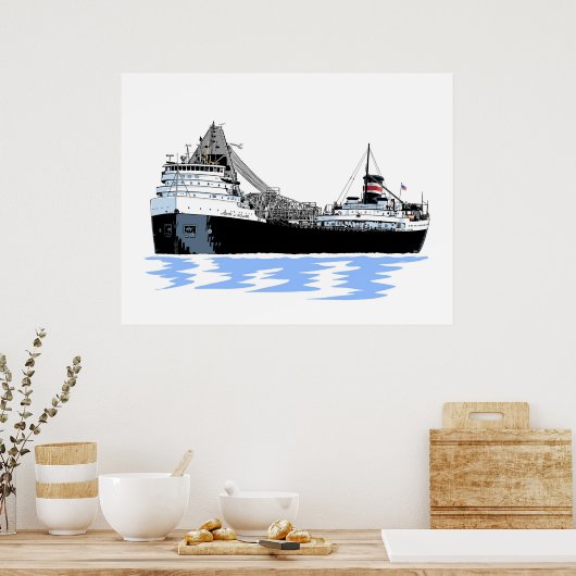 John J. Boland (3) Great Lakes Freighter Poster (Keuken)