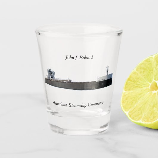 John J. Boland shot glass Glas (Voorkant)